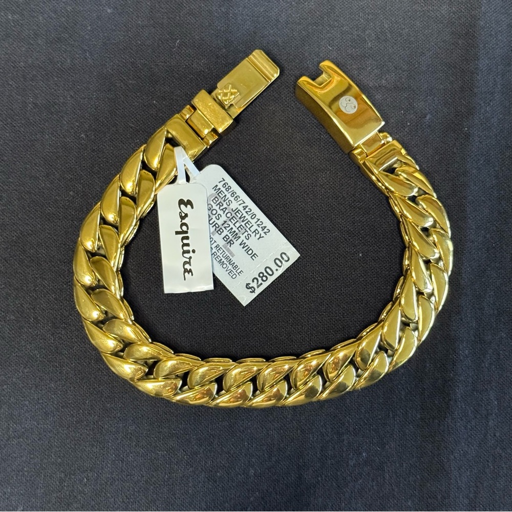 NWT Men’s Esquire Stainless Steel/Gold Bracelet
